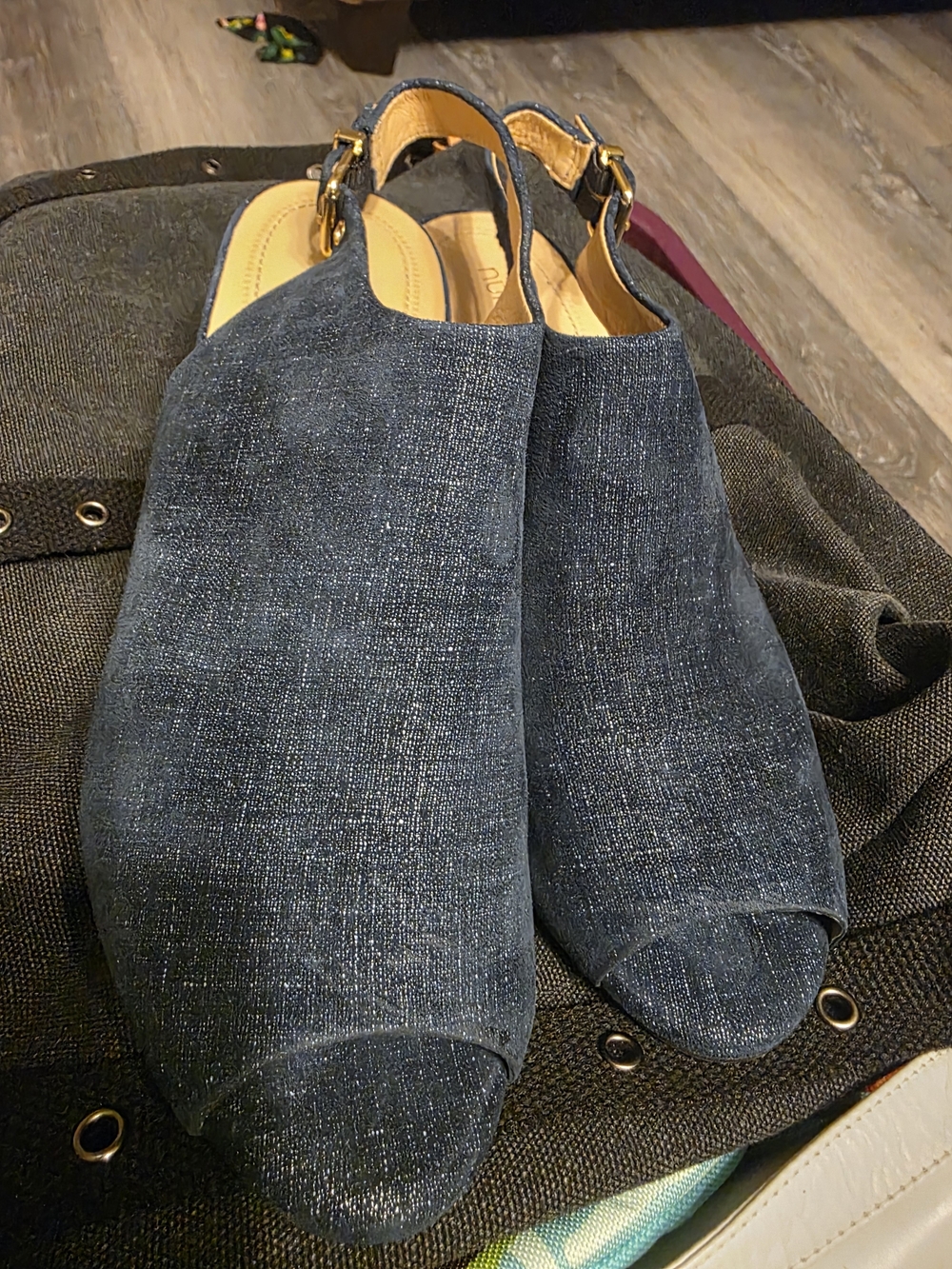 Nurture by Lamaze Navy Open-Toe Slingback Mules